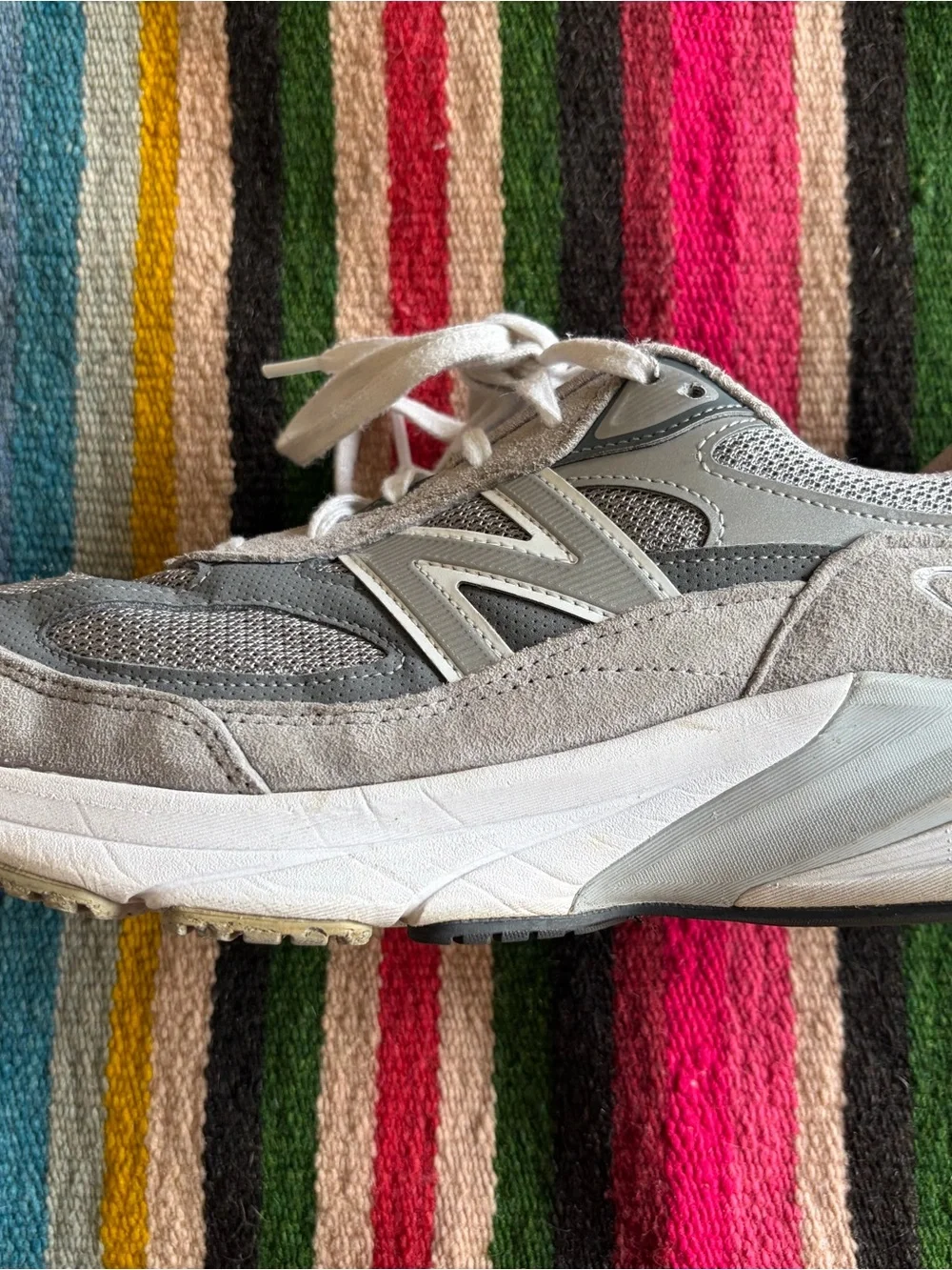 New Balance 999v6 size 10 Gray and White Suede-Trim Athletic Sneaker 4E